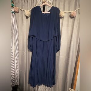 Pleated SHEIN Navy Dress